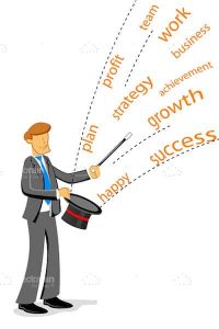 Businessman showing magic